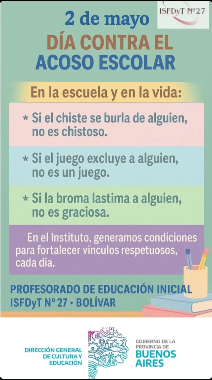 2 DE MAYO: DÍA MUNDIAL CONTRA EL ACOSO ESCOLAR - Q B