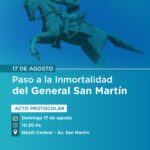SE REALIZARÁ EN BOLÍVAR EL ACTO POR EL 175° ANIVERSARIO DEL PASO A LA INMORTALIDAD DEL GRAL SAN MARTÍN