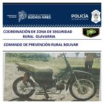 EL COMANDO DE PREVENCIÓN RURAL DE BOLÍVAR BUSCA AL DUEÑO DE UNA MOTO HALLADA
