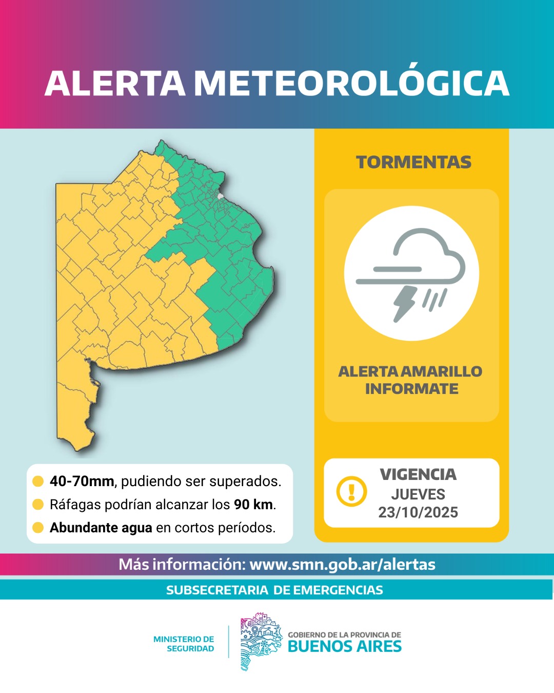 ALERTA POR TORMENTAS: AMARILLA PARA ESTE JUEVES Y NARANJA PARA ESTE ...
