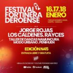 JORGE ROJAS Y NATALIE PÉREZ, LOS ARTISTAS DESTACADOS DE LA 45ª FORTINERA DEROENSE