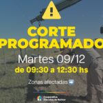 ANUNCIARON UN CORTE DE ENERGÍA ELÉCTRICA PARA ESTE MARTES POR LA MAÑANA
