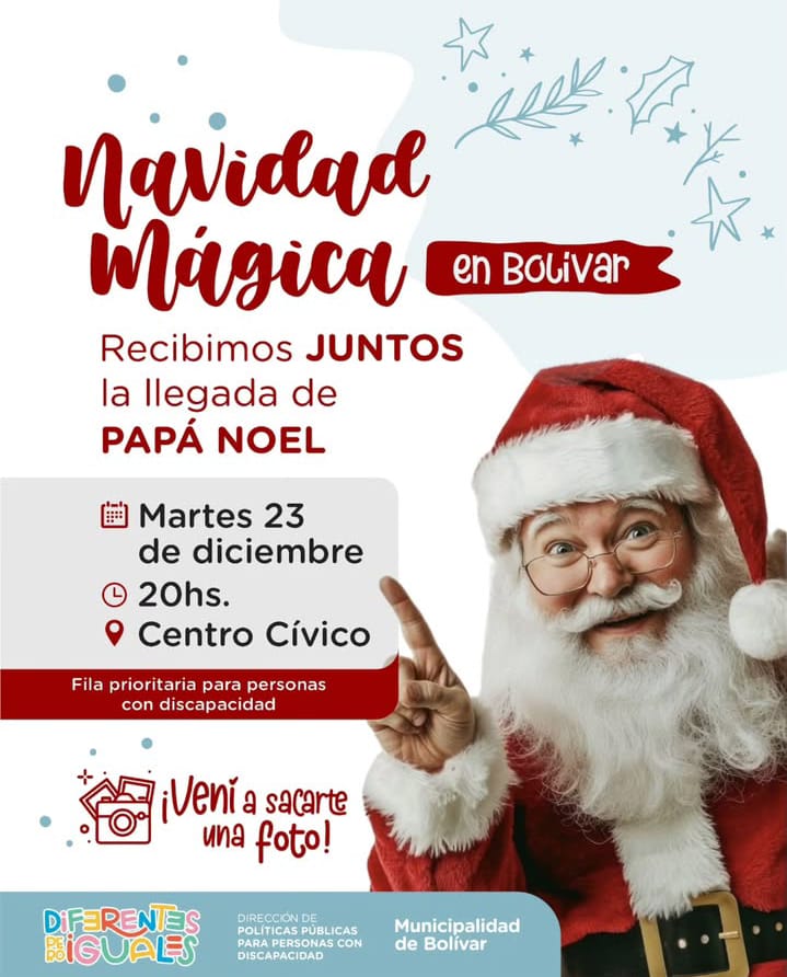 ESTE MARTES LLEGA PAPÁ NOEL AL CENTRO CÍVICO CON MÚSICA, SORPRESAS Y FOTOS PARA LOS NIÑOS