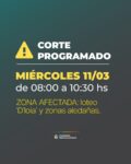 LA COOPERATIVA ELÉCTRICA ANUNCIÓ UN CORTE PROGRAMADO PARA ESTE MIÉRCOLES