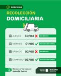 COMUNICADO SOBRE RECOLECCIÓN DE RESIDUOS Y EXPENDIO DE AGUA DURANTE EL FIN DE SEMANA LARGO