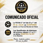 LA TERCERA FECHA DEL TORNEO OFICIAL NO SE JUGARÁ EL PRÓXIMO FIN DE SEMANA