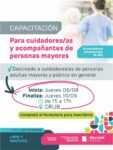 EL MUNICIPIO OFRECE UNA CAPACITACIÓN GRATUITA PARA CUIDADORES Y ACOMPAÑANTES DE PERSONAS MAYORES