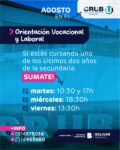 CONTINÚA EL TALLER DE ORIENTACIÓN VOCACIONAL Y LABORAL PARA ESTUDIANTES SECUNDARIOS
