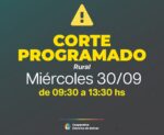 ANUNCIAN UN CORTE DE ENERGÍA ESTE MIÉRCOLES POR LA MAÑANA EN ZONA RURAL
